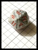 Dice : Dice - 20D - Chessex Half and Half White Speckle and Grey Speckle with Red Numerals - Gen Con Aug 2012